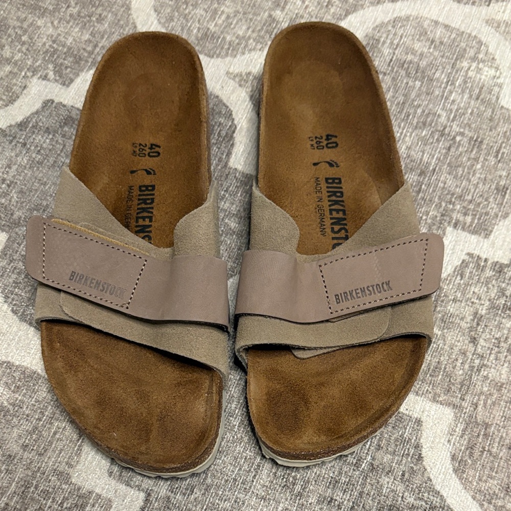Birkenstock Womens Taupe and Brown Sandals